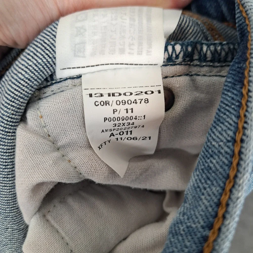 Abercrombie & Fitch Jeans Mens 32x34 Blue Vintage Stretch 90's Slim Light Wash